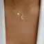Gold Imitation Moon Star Pendant Necklace