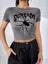Dark Grey Spider Graphic Crew Neck Tshirt
