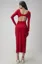 Red Solid Back Cut Out Maxi Dress