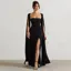Black Extended Cape Sleeve Maxi Dress