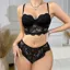 Black Lace Detail Lingerie Set