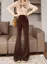 Brown Solid Bootcut Trousers
