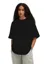Black Solid Oversized Tshirt