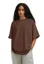 Brown Solid Oversized Tshirt