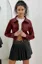 Burgundy Cropped PU Biker Jacket