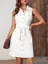 White Collared Mini Shirt Dress
