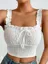 White Ruffled Tieup Crop Top