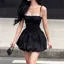 Black  Balloon Hem Mini Dress