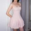 Light Pink Pleated Micro Mini Dress