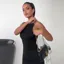 Black Textured Spaghetti Strap Dress