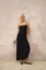 Black Solid Lace Maxi Dress