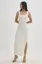 Off White Floral Printed Slit Bodycon Dress