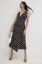 Black Polka Printed Wrap Dress