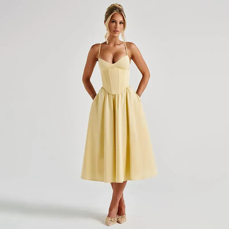 knee length dresses for ladies Yvette Corset Midi Dress main image 0