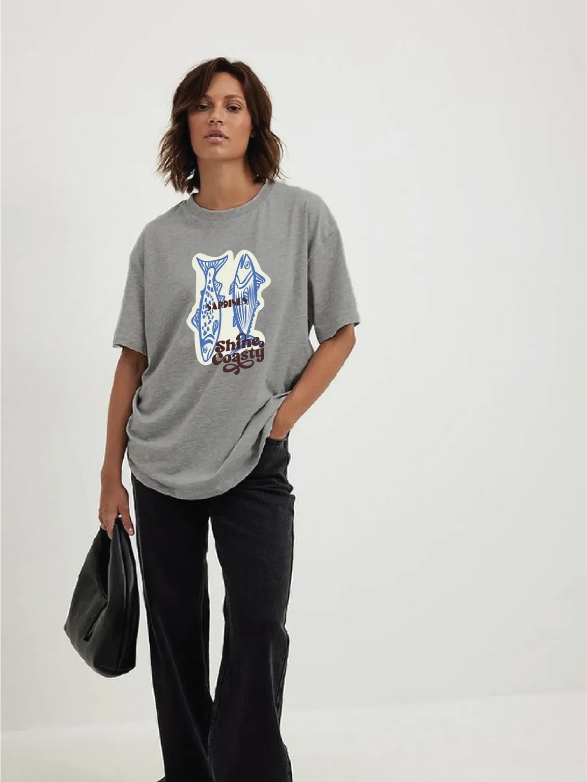 Grey Oversized Graphic Print Tshirt - NEWME