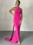 Fuchsia One Shoulder Ruched Maxi Dress
