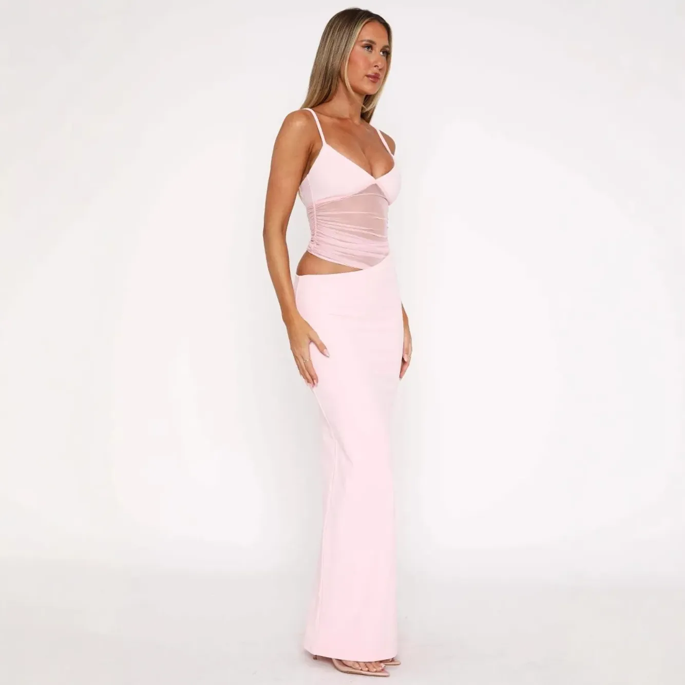 ●no content.● 213. Sheer Check Long OPS _ Pink AW Style 16 Sheer Support Closed Toe Knee Highs - 15-20 mmHg