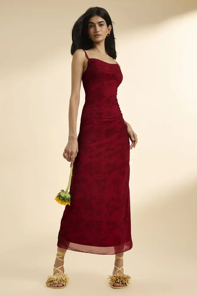 Cowl Neck Floral Maxi Dress - Image 1