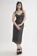 Lace Trim Plaid Midi Dress