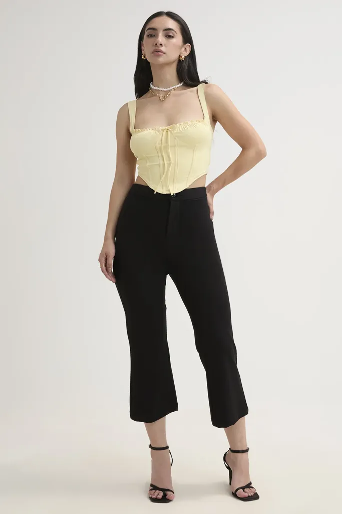 Yellow Tieup Corset Crop Top - Image 1