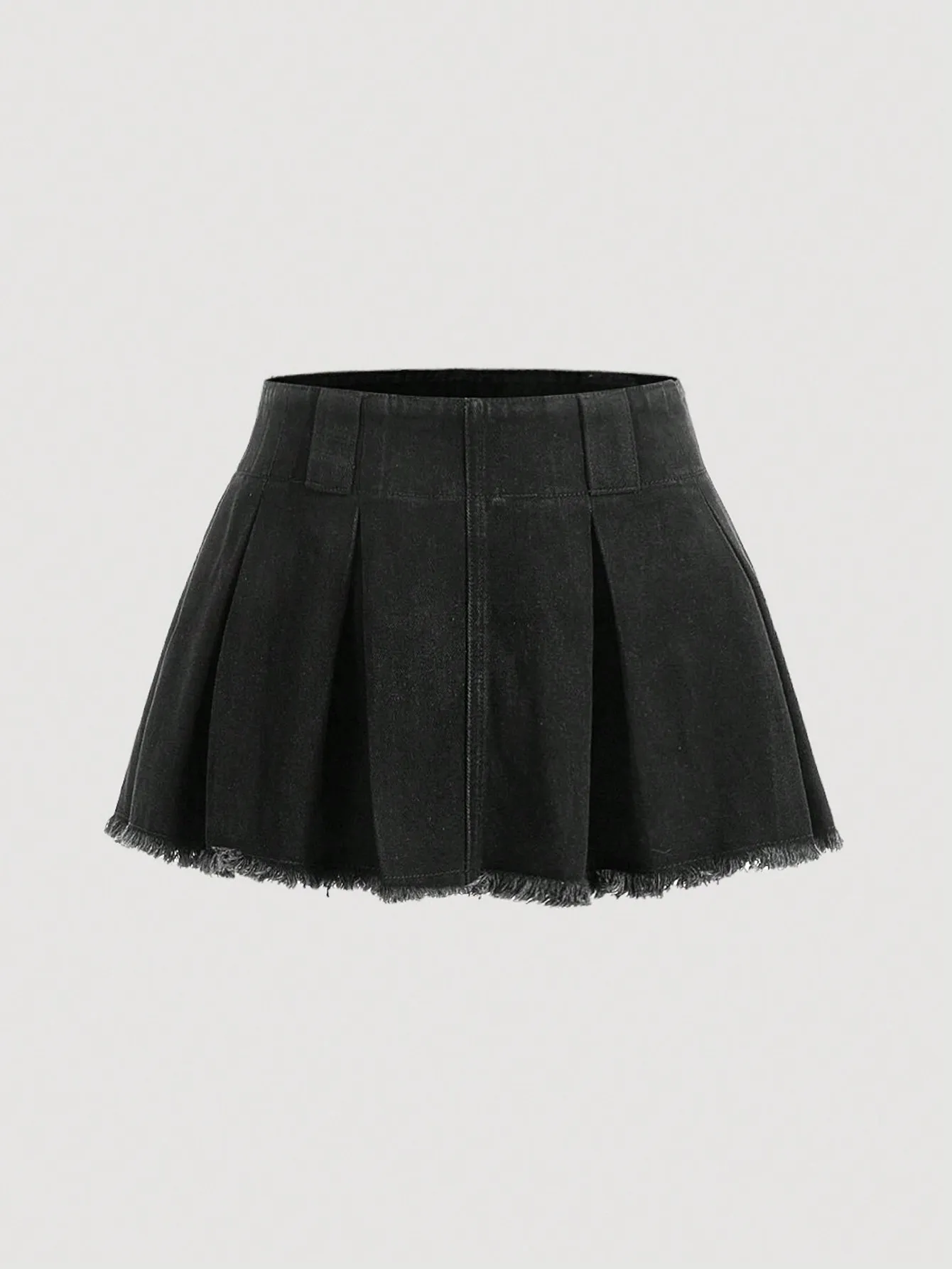 Black Solid Flared Micro Mini Skirt - NEWME
