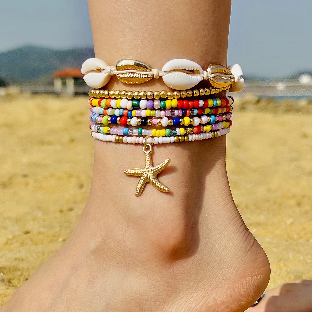 Imitation Multicolor Shells Bracelet Set - NEWME
