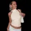 Cream Solid Halter Top