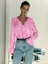 Light Pink Ruffles Detail Vneck Peasant Top