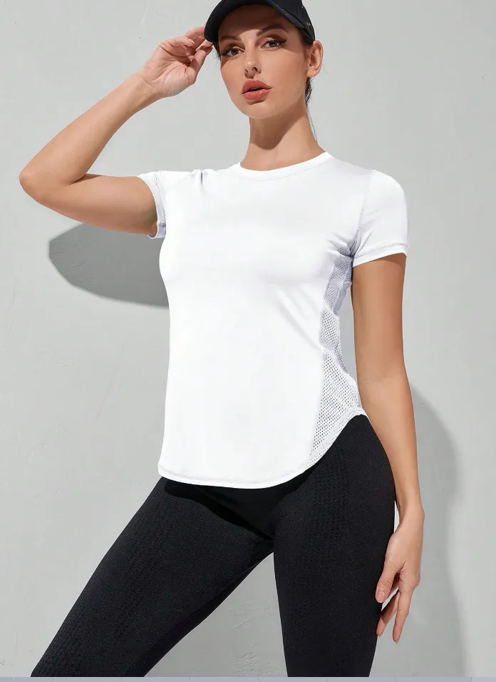 White Solid Crew Neck Top - Image 1