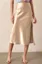 Champagne Solid Aline Midi Skirt
