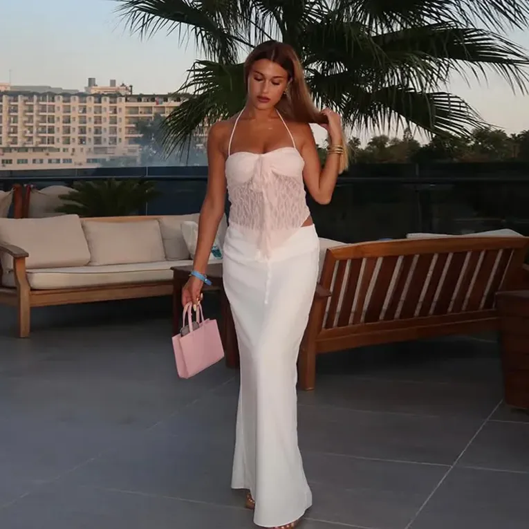 Light Pink Embroidered Fitted Top - Image 1