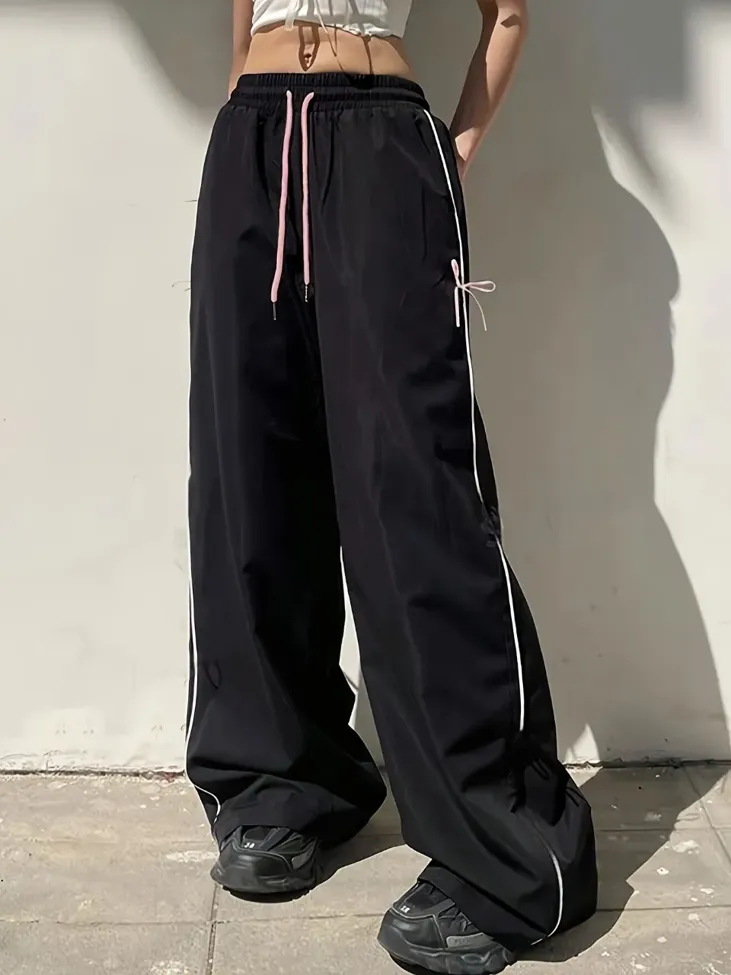 Black Tieup Cargo Pants - Image 1