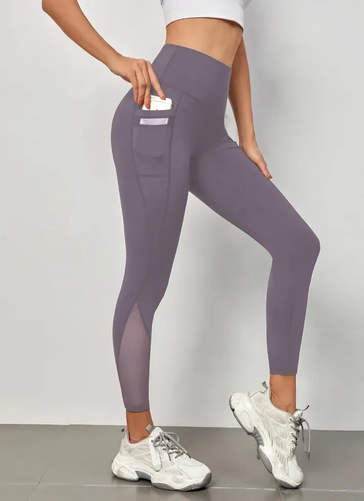 Dark Grey Semi Sheer Leggings - Image 1