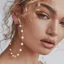 Gold Imitation Pearl Hoop Earrings