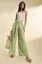 Green Tie-up Detail Parallel Trouser