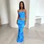 Blue Floral Skirt Co Ord Set