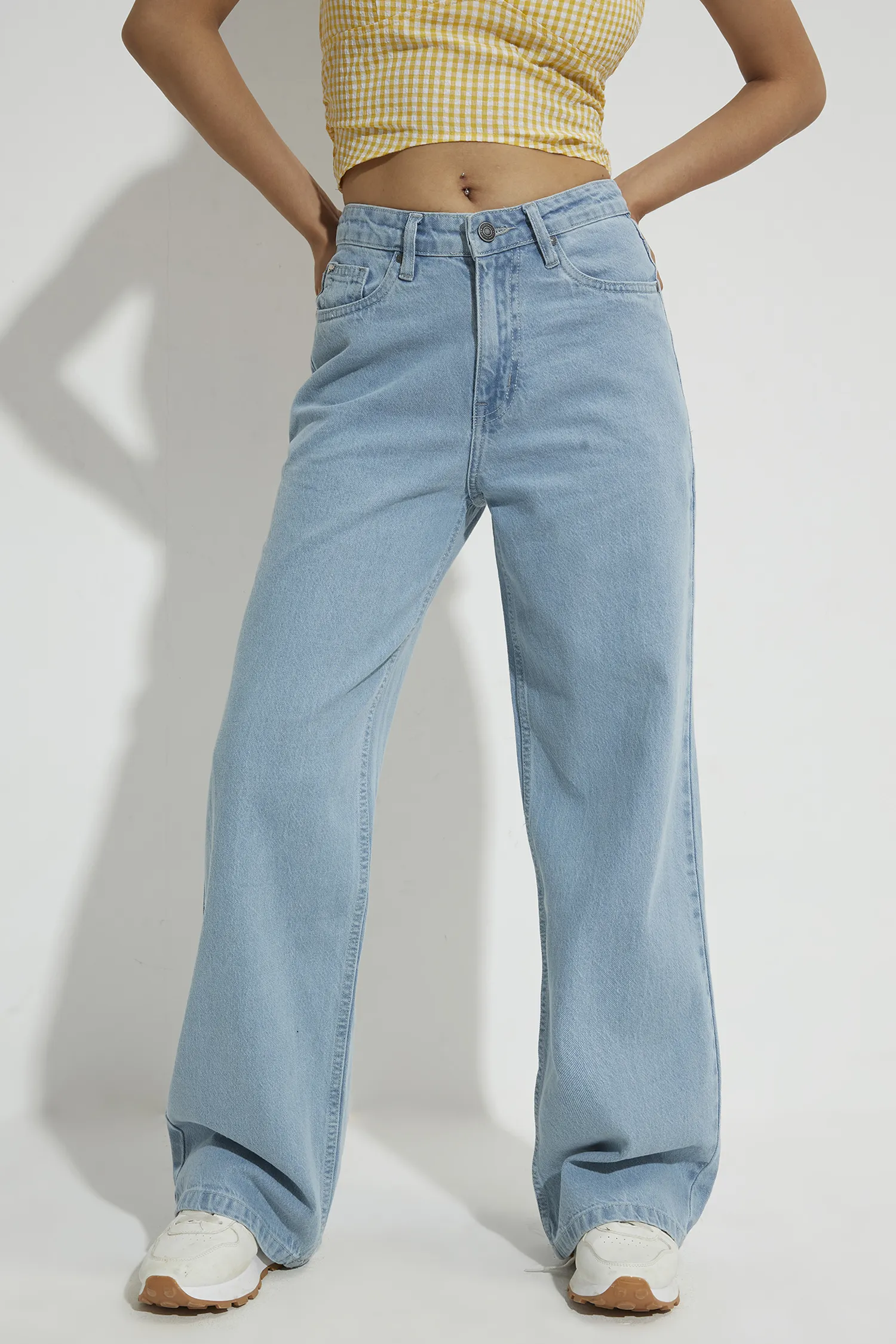 LIGHT BLUE WIDE LEG JEANS 9011
