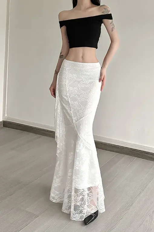 新品未使用Acka lace flare mermaid skirt lace flare mermaid skirt – Acka online store