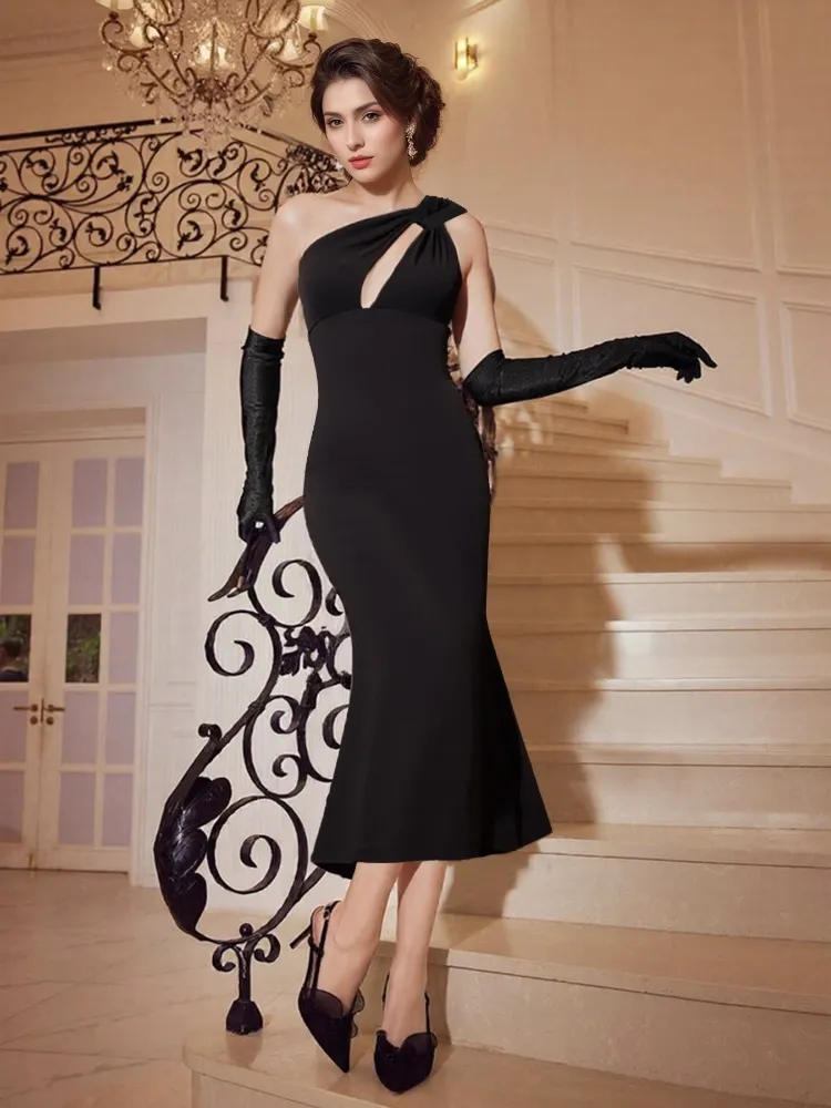 Black Cutout Mermaid Dress