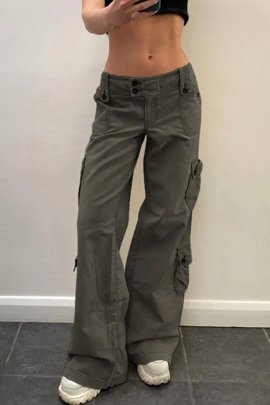 Grey Loose Fit Cargo Pants