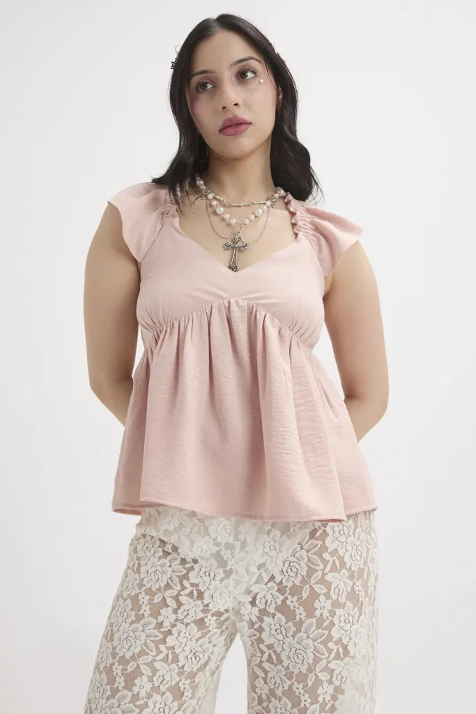 Powder Pink Ruffle Top - Image 1