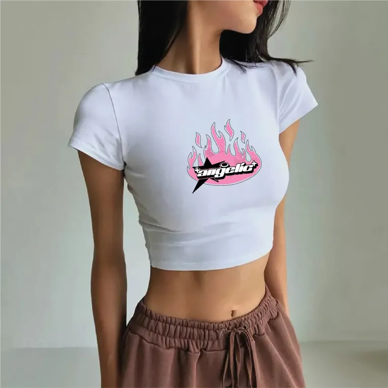 White Graphic Crop Tshirt - Image 1