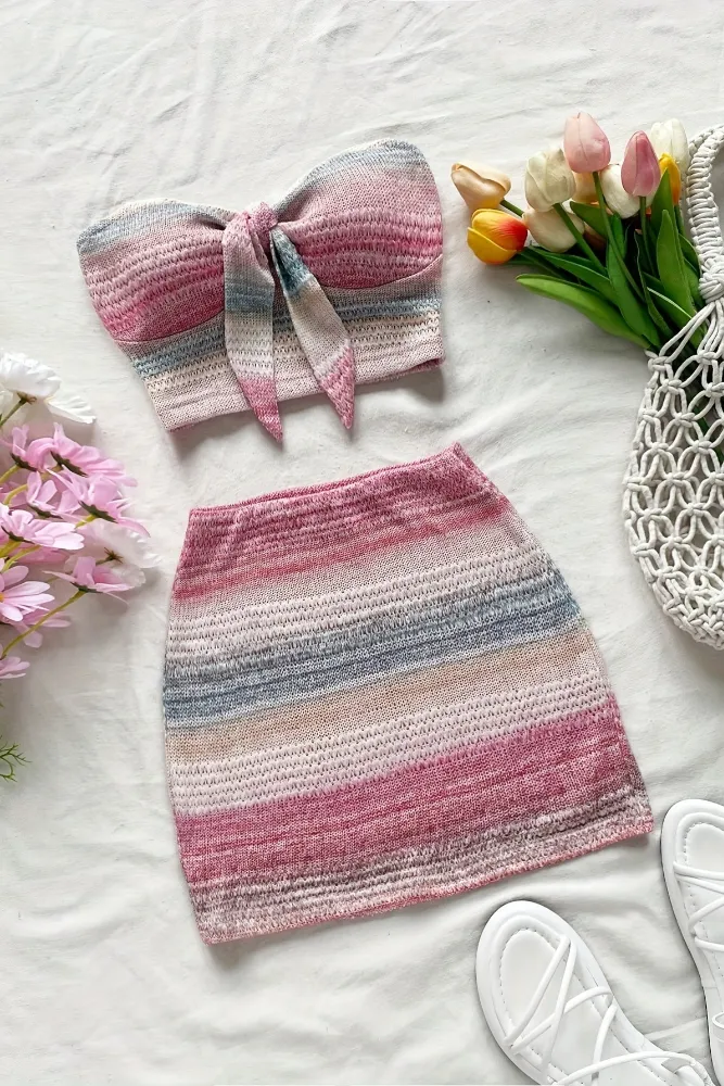 Lilac weave coord with side tie ups main image 0