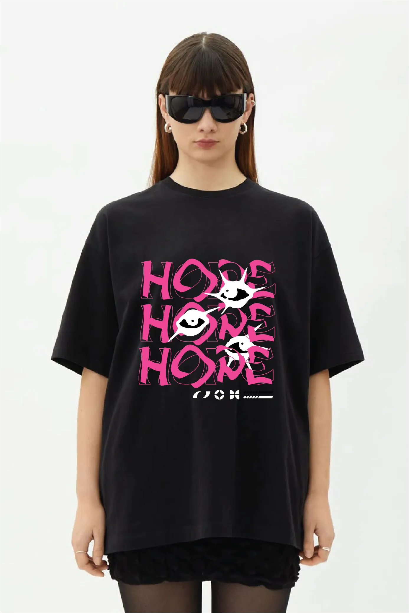 Black Graphic Oversized Tshirt - NEWME