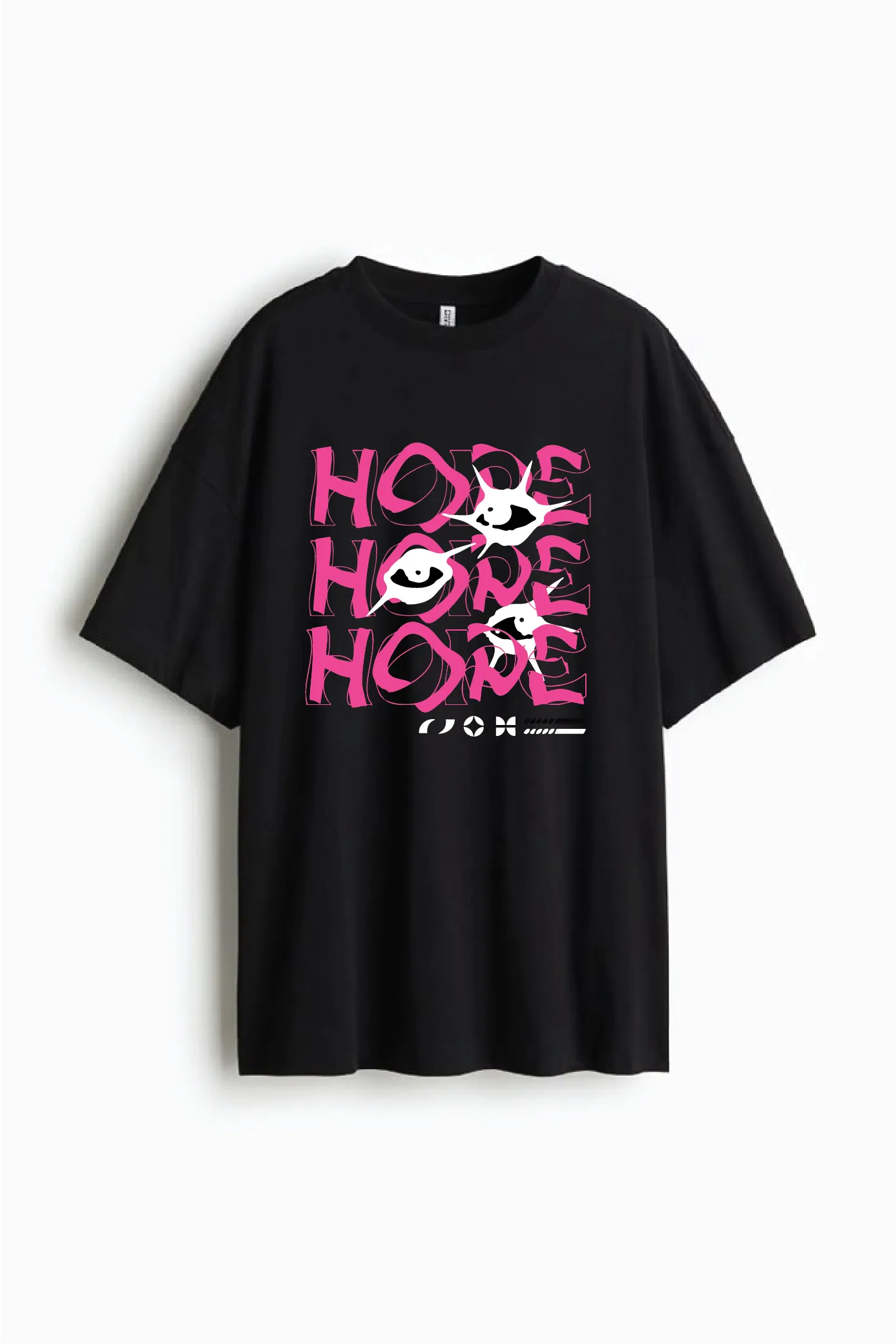 Black Graphic Oversized Tshirt - NEWME