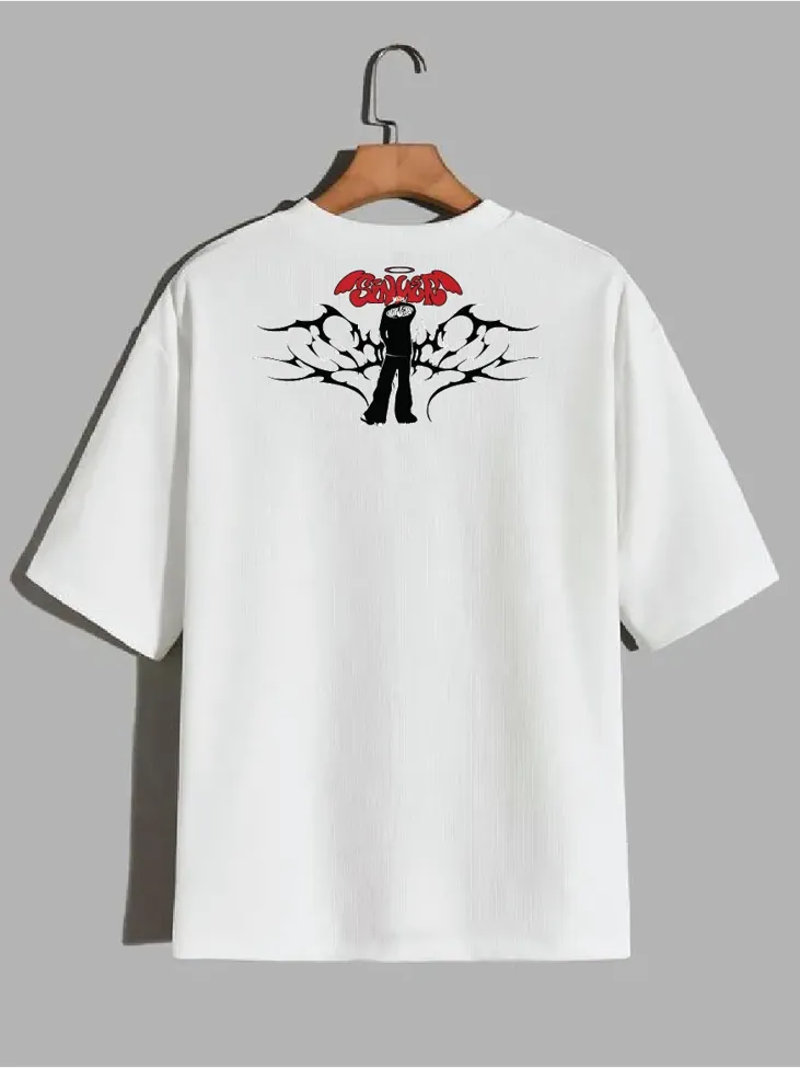 White Graphic Oversized Tshirt - Image 1