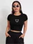 Black Graphic Crop Tshirt