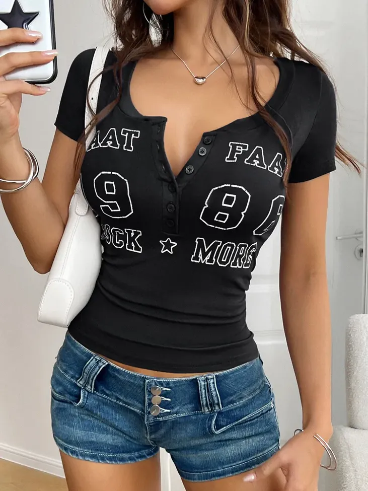 Black Typography Tshirt - Image 1