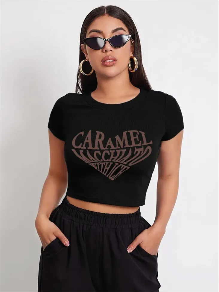 Black Oversized Typography Tshirt - Image 1
