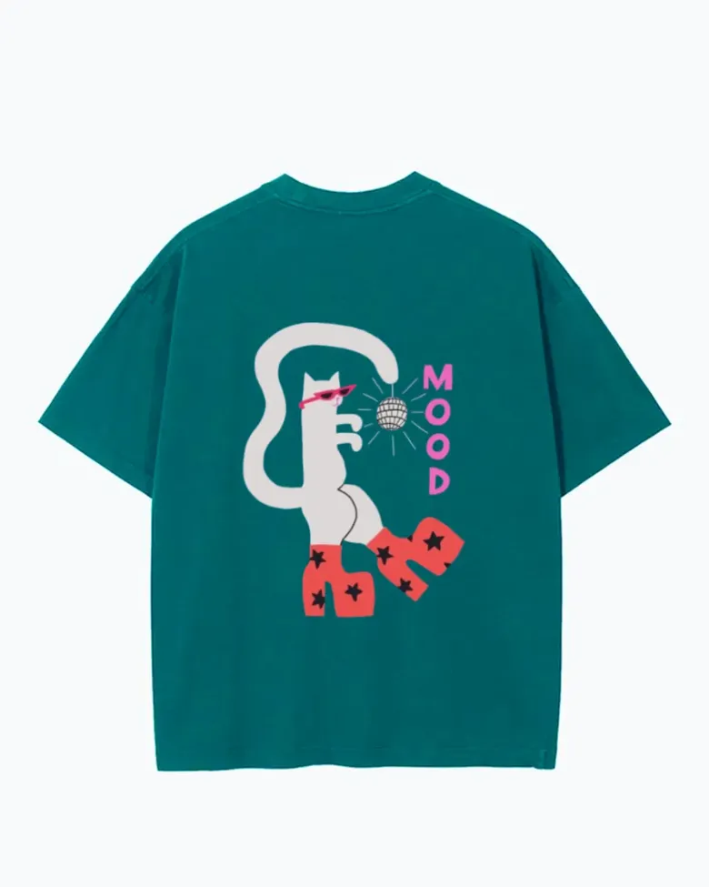 Teal Oversized Graphic Print Tshirt - Image 1